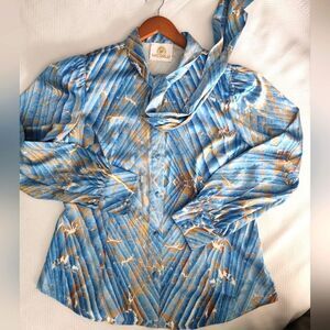 NICoBLU neck collar tie blouse